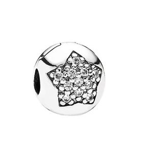 Star Pavé Silver PANDORA clip charm